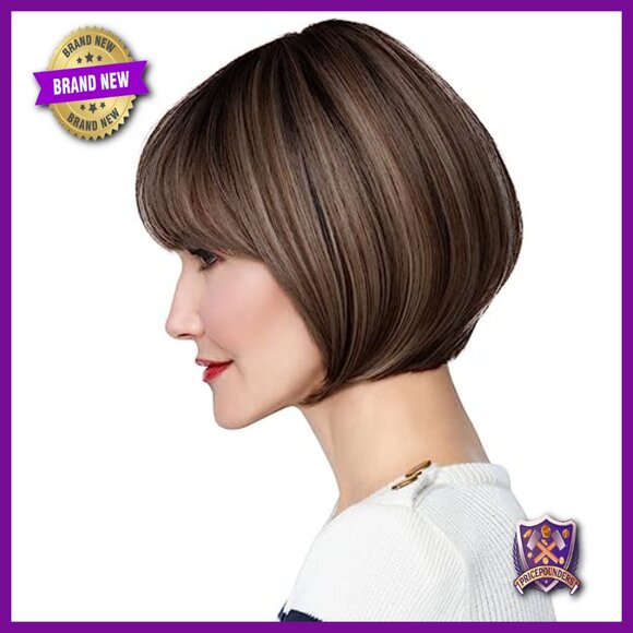 Chin-Length Modern Page Wig, Hand-Tied Synthetic, Monofilament Top